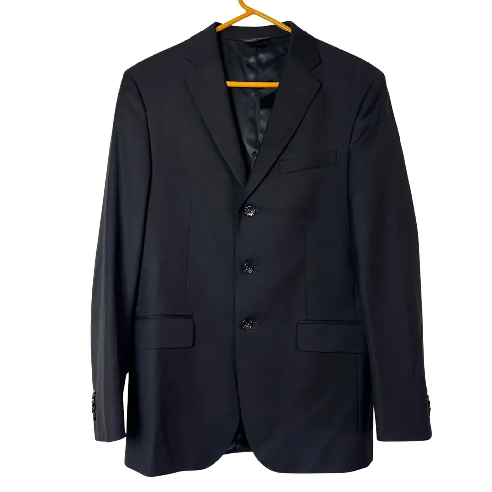 Banana Republic Modern 100% Wool Blazer Black 38R Classic Tailored Old Money